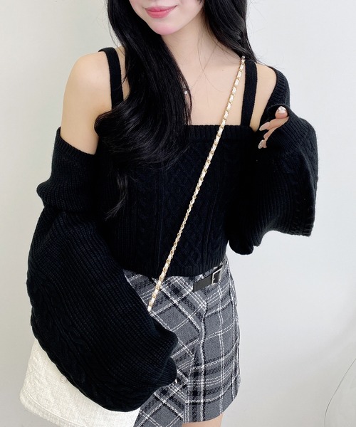 INGNI（イング）の「ケーブルボレロニットアンサンブル（アンサンブル・レディース・グレー/ブラック/アイボリー・M）」の14枚目の写真