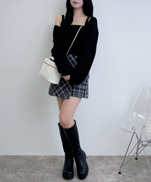 INGNI（イング）の「ケーブルボレロニットアンサンブル（アンサンブル・レディース・グレー/ブラック/アイボリー・M）」の11枚目の写真