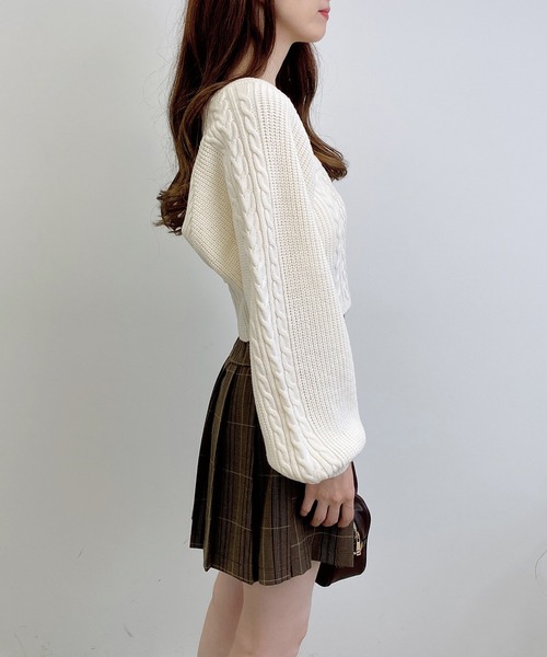 INGNI（イング）の「ケーブルボレロニットアンサンブル（アンサンブル・レディース・グレー/ブラック/アイボリー・M）」の18枚目の写真