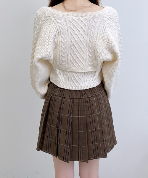 INGNI（イング）の「ケーブルボレロニットアンサンブル（アンサンブル・レディース・グレー/ブラック/アイボリー・M）」の19枚目の写真
