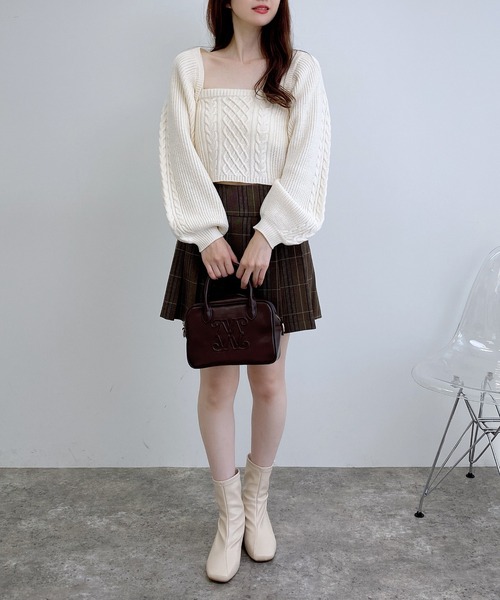 INGNI（イング）の「ケーブルボレロニットアンサンブル（アンサンブル・レディース・グレー/ブラック/アイボリー・M）」の17枚目の写真