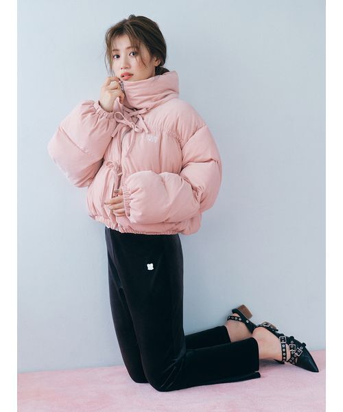 コーデュロイリボンショートパディングジャケット（ダウンジャケット