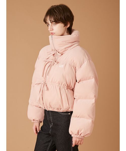 コーデュロイリボンショートパディングジャケット（ダウンジャケット