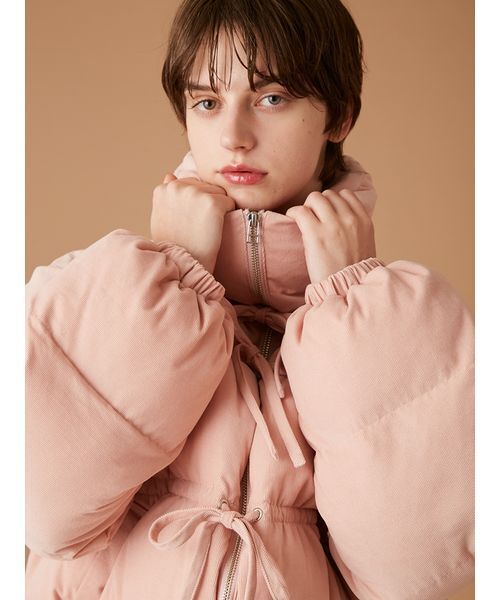 コーデュロイリボンショートパディングジャケット（ダウンジャケット