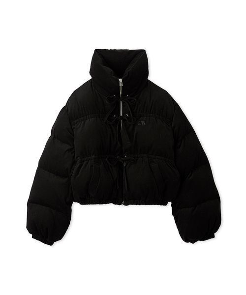 コーデュロイリボンショートパディングジャケット（ダウンジャケット