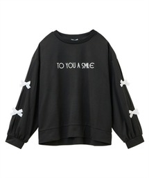 QUNTSTYLE（キュントスタイル）の「袖リボン付きトレーナー　薄手素材（スウェット・キッズ）」