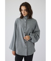 美品 RIM.ARK スタンドカラー オーバーシャツ ベージュ FREE 美品 RIM.ARK スタンドカラー オーバーシャツ ベージュ FREE RIM