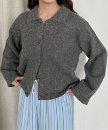 衿付き ルーズカーディガン