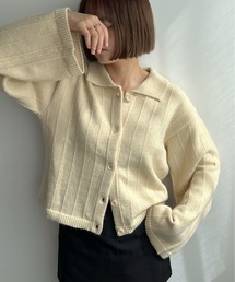 衿付き ルーズカーディガン