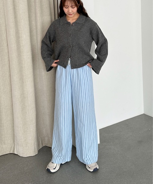 PILIT(ピリット)の「衿付き ルーズカーディガン(カーディガン/ボレロ・レディース・ブラウン/レッド/チャコールグレー/クリーム・MEDIUM)」の9枚目の写真