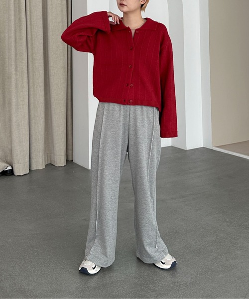 PILIT(ピリット)の「衿付き ルーズカーディガン(カーディガン/ボレロ・レディース・ブラウン/レッド/チャコールグレー/クリーム・MEDIUM)」の15枚目の写真