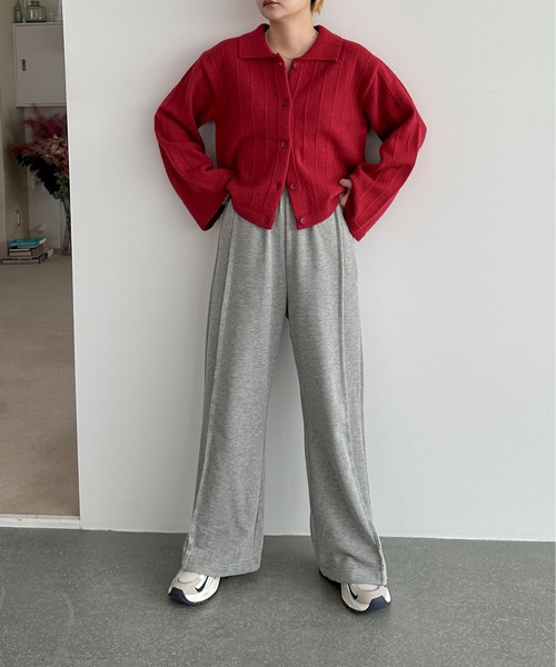 PILIT(ピリット)の「衿付き ルーズカーディガン(カーディガン/ボレロ・レディース・ブラウン/レッド/チャコールグレー/クリーム・MEDIUM)」の17枚目の写真