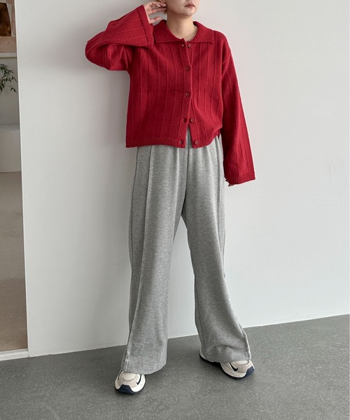 PILIT(ピリット)の「衿付き ルーズカーディガン(カーディガン/ボレロ・レディース・ブラウン/レッド/チャコールグレー/クリーム・MEDIUM)」の16枚目の写真