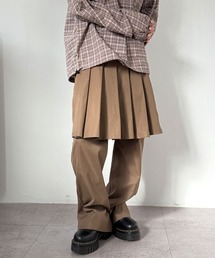 4INT.（フォイント）の「レイヤード フレア プリーツ ミディ スカート スラックス（その他パンツ）」