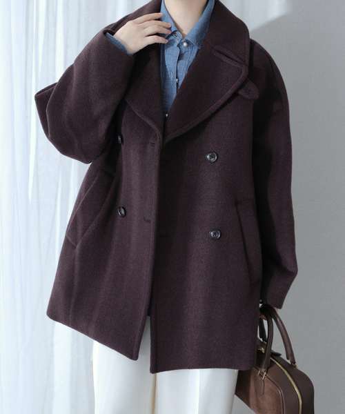 La TOTALITE（ラトータリテ）の「TICCA / ティッカ Pコート（ピーコート・レディース・ブラック/ブラウン/ベージュ・FREE）」の4枚目の写真