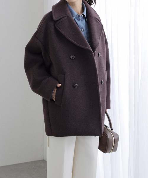 La TOTALITE（ラトータリテ）の「TICCA / ティッカ Pコート（ピーコート・レディース・ブラック/ブラウン/ベージュ・FREE）」の5枚目の写真