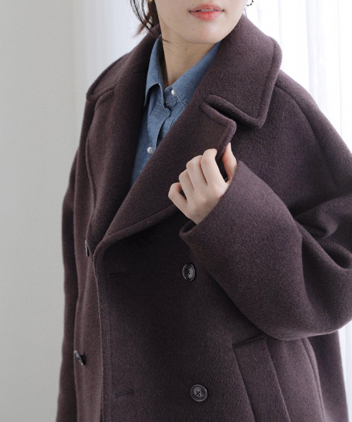 La TOTALITE（ラトータリテ）の「TICCA / ティッカ Pコート（ピーコート・レディース・ブラック/ブラウン/ベージュ・FREE）」の6枚目の写真