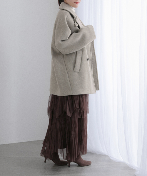 La TOTALITE（ラトータリテ）の「TICCA / ティッカ Pコート（ピーコート・レディース・ブラック/ブラウン/ベージュ・FREE）」の11枚目の写真