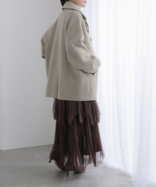 La TOTALITE（ラトータリテ）の「TICCA / ティッカ Pコート（ピーコート・レディース・ブラック/ブラウン/ベージュ・FREE）」の12枚目の写真