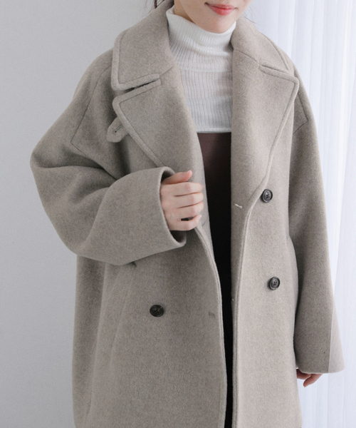 La TOTALITE（ラトータリテ）の「TICCA / ティッカ Pコート（ピーコート・レディース・ブラック/ブラウン/ベージュ・FREE）」の13枚目の写真