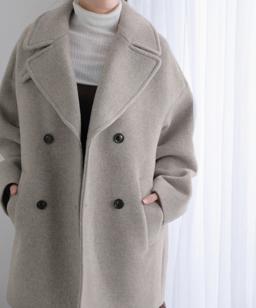 La TOTALITE（ラトータリテ）の「TICCA / ティッカ Pコート（ピーコート・レディース・ブラック/ブラウン/ベージュ・FREE）」の14枚目の写真