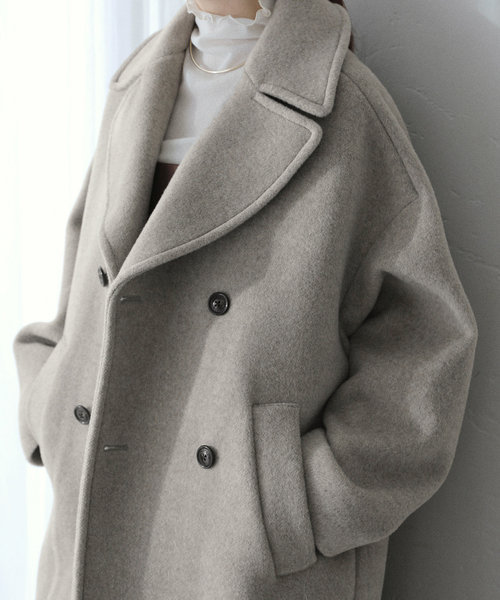 La TOTALITE（ラトータリテ）の「TICCA / ティッカ Pコート（ピーコート・レディース・ブラック/ブラウン/ベージュ・FREE）」の16枚目の写真