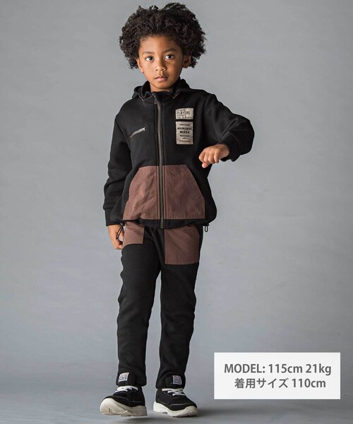 WASK（ワスク）の「異素材ポケットエステル裏起毛パンツ(100~160cm)（その他パンツ・キッズ・ブラック/グレー・150cm/160cm/140cm/130cm/120cm）」の3枚目の写真