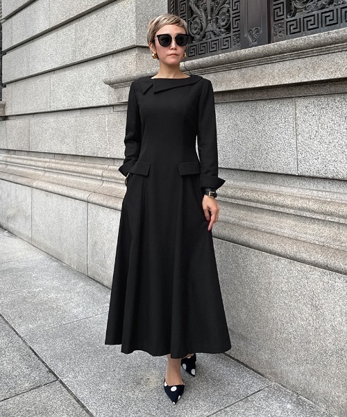 JENNE(ジェンヌ)の「アシンメトリーワンピース(ワンピース・レディース・ブラック/グレー・SMALL/MEDIUM/LARGE)」の4枚目の写真