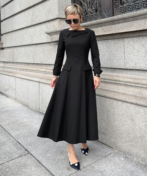 JENNE(ジェンヌ)の「アシンメトリーワンピース(ワンピース・レディース・ブラック/グレー・SMALL/MEDIUM/LARGE)」の9枚目の写真