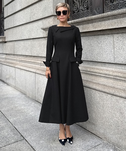 JENNE(ジェンヌ)の「アシンメトリーワンピース(ワンピース・レディース・ブラック/グレー・SMALL/MEDIUM/LARGE)」の10枚目の写真