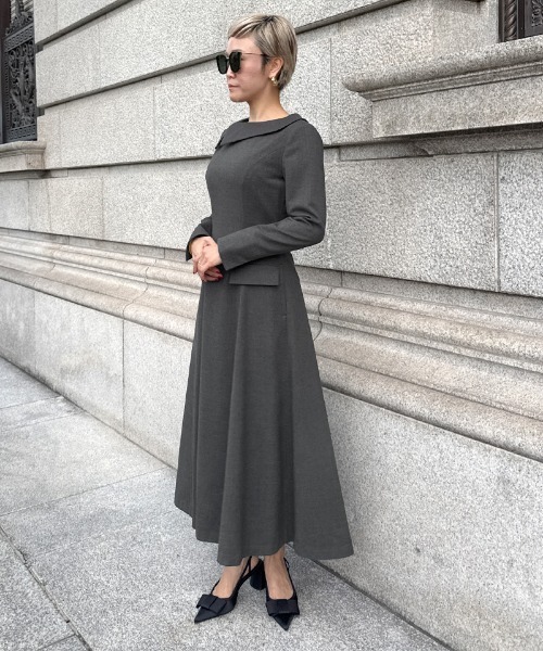 JENNE(ジェンヌ)の「アシンメトリーワンピース(ワンピース・レディース・ブラック/グレー・SMALL/MEDIUM/LARGE)」の18枚目の写真