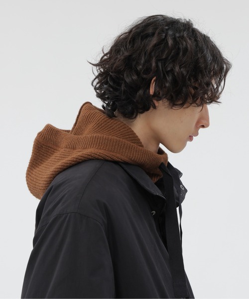 MHL.（エムエイチエル）の「MHL KNITTED HOOD（ニットキャップ/ビーニー・レディース・ネイビー系1/ブラウン系その他・FREE）」の4枚目の写真
