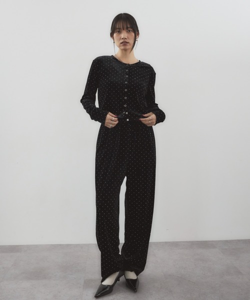 HANNE（アン）の「シャイニードットベロアカーディガン（カーディガン/ボレロ・レディース・ベージュ/ブラック/グレー・FREE）」の18枚目の写真