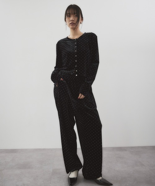 HANNE（アン）の「シャイニードットベロアカーディガン（カーディガン/ボレロ・レディース・ベージュ/ブラック/グレー・FREE）」の19枚目の写真