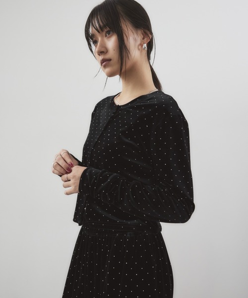 HANNE（アン）の「シャイニードットベロアカーディガン（カーディガン/ボレロ・レディース・ベージュ/ブラック/グレー・FREE）」の20枚目の写真