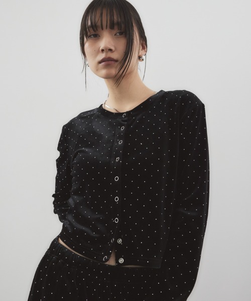 HANNE（アン）の「シャイニードットベロアカーディガン（カーディガン/ボレロ・レディース・ベージュ/ブラック/グレー・FREE）」の21枚目の写真