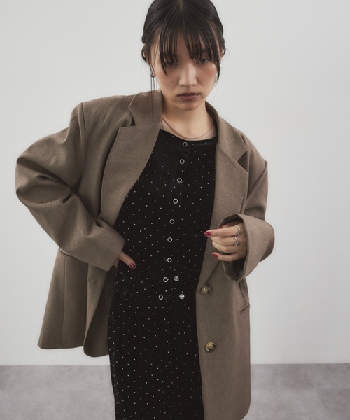 HANNE（アン）の「シャイニードットベロアカーディガン（カーディガン/ボレロ・レディース・ベージュ/ブラック/グレー・FREE）」の22枚目の写真