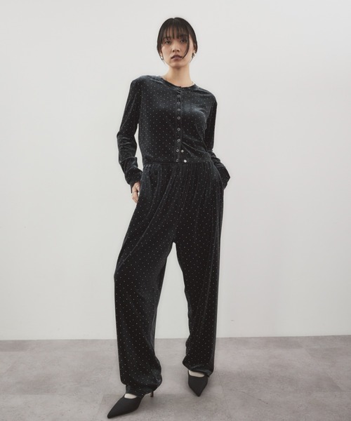 HANNE（アン）の「シャイニードットベロアカーディガン（カーディガン/ボレロ・レディース・ベージュ/ブラック/グレー・FREE）」の11枚目の写真