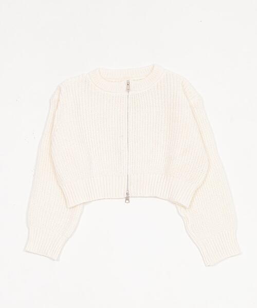 dispark(ディスパーク)の「DISPARK/ダブルZIPニットカーデ(カーディガン/ボレロ・レディース・グレー/アイボリー/ブラック・FREE)」の21枚目の写真