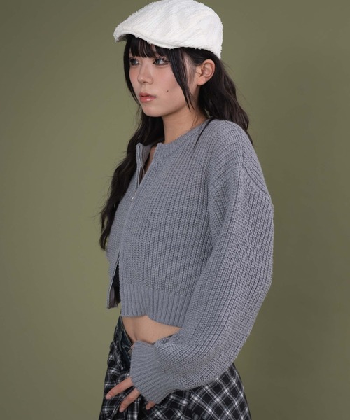 dispark(ディスパーク)の「DISPARK/ダブルZIPニットカーデ(カーディガン/ボレロ・レディース・グレー/アイボリー/ブラック・FREE)」の19枚目の写真