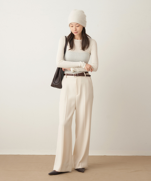 plage（プラージュ）の「SOUPLE LUZ / スープレルース C/C RB C/N L/SL トップス（Tシャツ/カットソー・レディース・アイボリー/ベージュ・FREE）」の5枚目の写真