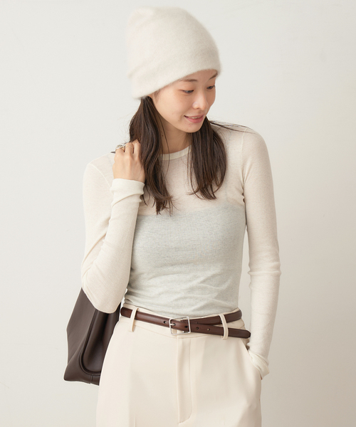 plage（プラージュ）の「SOUPLE LUZ / スープレルース C/C RB C/N L/SL トップス（Tシャツ/カットソー・レディース・アイボリー/ベージュ・FREE）」の9枚目の写真