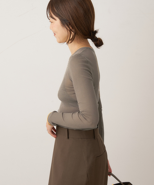 plage（プラージュ）の「SOUPLE LUZ / スープレルース C/C RB C/N L/SL トップス（Tシャツ/カットソー・レディース・アイボリー/ベージュ・FREE）」の17枚目の写真