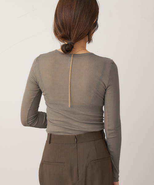 plage（プラージュ）の「SOUPLE LUZ / スープレルース C/C RB C/N L/SL トップス（Tシャツ/カットソー・レディース・アイボリー/ベージュ・FREE）」の18枚目の写真