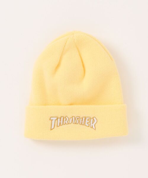 THRASHER(スラッシャー)の「Outline Logo KIDS KNIT CAP BEANIE/THRASHER スラッシャー キッズ ニットキャップ ビーニー 刺繍 ストリート スケーター(ニットキャップ/ビーニー・キッズ・ブラック/パープル/イエロー・FREE)」の3枚目の写真