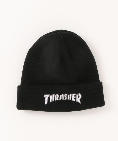 THRASHER(スラッシャー)の「Outline Logo KIDS KNIT CAP BEANIE/THRASHER スラッシャー キッズ ニットキャップ ビーニー 刺繍 ストリート スケーター(ニットキャップ/ビーニー・キッズ・ブラック/パープル/イエロー・FREE)」の1枚目の写真