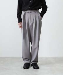 ATTACHMENT（アタッチメント）の「PE ストレッチ ダブルクロス ベルテッド ワイドテーパードトラウザーズ / PE STRETCH DOUBLE CLOTH BELTED WIDE TAPERED TROUSERS（スラックス）」