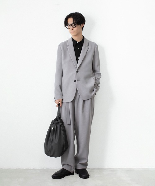 ATTACHMENT（アタッチメント）の「PE ストレッチ ダブルクロス ベルテッド ワイドテーパードトラウザーズ / PE STRETCH DOUBLE CLOTH BELTED WIDE TAPERED TROUSERS（スラックス・メンズ・ダークブラウン/ライトグレー/ブラック・2/1/3）」の18枚目の写真