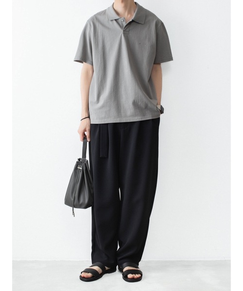 ATTACHMENT(アタッチメント)の「PE ストレッチ ダブルクロス ベルテッド ワイドテーパードトラウザーズ / PE STRETCH DOUBLE CLOTH BELTED WIDE TAPERED TROUSERS(スラックス・メンズ・ダークブラウン/ライトグレー/ブラック・2/1/3)」の10枚目の写真
