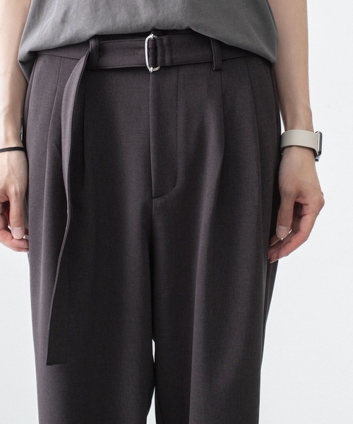 ATTACHMENT(アタッチメント)の「PE ストレッチ ダブルクロス ベルテッド ワイドテーパードトラウザーズ / PE STRETCH DOUBLE CLOTH BELTED WIDE TAPERED TROUSERS(スラックス・メンズ・ダークブラウン/ライトグレー/ブラック・2/1/3)」の17枚目の写真
